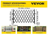 Single Folding Security Gate, 216 x 221 cm Folding Door Gate, Steel Accordion Security Gate, V952-SSFDMDM2X2M000001V0