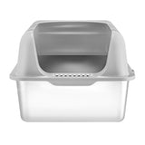 Cat Litter Box, 152 mm Deep, XL Extra Large Stainless Steel Cat Litter Box with Scoop, Wide V952-BKFSMSPBXGSLHVLT6V0