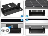 Black Solar Panel Z Bracket Mount - Lightweight Anodized Aluminum Mounting Brackets for RVs, V1366-AZ2-W-09458