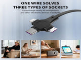 40Pack Retractable 3-in-1 Charging Cable, Fast Charging Travel Cable for iPhone, Samsung & Android, V1107-905-78803-BLK-40PACK