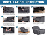 Super Stretch Recliner Couch Covers Chair Cover Form Fitted Non Slip Reclining Slipcovers for V1258-DP02-F-642
