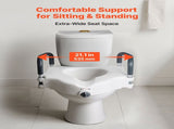 Raised Seat with Arms, 136.1 kg Load Capacity, 127 mm Lift Height, Widened Commode Elevated V952-XNSDSJGMTZD5HIUXQ001V0