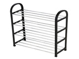 Plastic Aluminum Metal Standing Shoe Rack DIY Shoes Storage Shelf Home Organizer 4 Tiers V1294-YM0722-JY01906-02