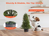 Artificial Topiary Cedar Trees, 2 Set 914mm Faux Pine Shrubs Plants, Fake Silk Tree Look Real, Easy V952-XSRGXJS36YCXDIEET001V0