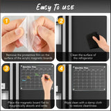 4-Piece Magnetic Acrylic Fridge Monthly Weekly Daily Planner Boards Set - Reusable Minimalist V888-ELOSUNG49870