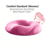 Memory Foam Donut Cushion for Women, Orthopedic Pressure Relief Seat Pillow, Breathable Hemorrhoid V1188-MS-812-027
