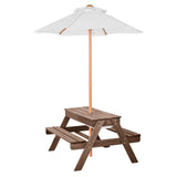 Picnic Table Wooden Tables and Bench Set Umbrella Garden Indoor Outdoor V952-2DFZ29FTKZDMPDRJRV0