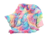 Fuzzy Faux Fur Throw Blanket, Tie Dye Fluffy Blanket, Super Soft Rainbow Blanket for Girls, Luxury V1366-AZ2-W-12602