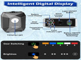 Portable Rechargeable Camping Shower Pump Kit with Digital Temperature Display, 4-Level LED Light, V888-ELOSUNG49893