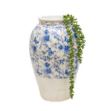 Glazed Blue Stoneware Look Vase 25cm V637-88753VSE