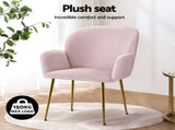 Artiss Dining Chairs Set of 4 Velvet Armchair Pink UPHO-C-DIN-5220-VEL-PKX4