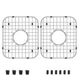 2 Pack 304 Stainless Steel Sink Bottom Grids, Kitchen Sink Protectors with Rubber Feet, 13.78 x V1188-MS-721-307