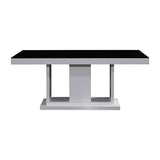 Dining Table in Rectangular Shape High Glossy MDF Wooden Base Combination of Black & White Colour V43-DT-ESPR-B&W