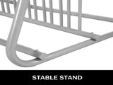 10 Holders Floor Bike Rack, 59" Length All-Steel Grid Bike Rack, 10-Bike Capacity Dual-Side Storage V952-TCJ-10C0000000001V0
