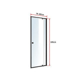 Adjustable Semi Frameless Shower Screen x 195cm Australian Safety Glass V63-824451