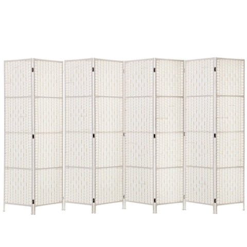 Artiss 8 Panel Room Divider Screen 326x170cm Woven White RD-C-8001-8P-WH