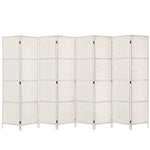 Artiss 8 Panel Room Divider Screen 326x170cm Woven White RD-C-8001-8P-WH