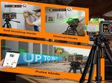 CIGMAN Green Laser Level, 3x360&deg Side LCD 12-Line Self-Leveling, Bluetooth App Remote, Pulse Mode V413-CMS03
