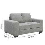 Morgan 2 Seater Fabric Sofa Light Grey V195-MORGAN-2S