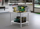 Commercial Worktable & Workstation 24 x 30 x 32 Inch Stainless Steel Work Table Heavy Duty V952-60X76X80CFGZTTZT1V0