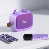 Mini Karaoke Machine - Portable MP3 Player with 2 Wireless Mics Toys & Gifts Purple V1263-JX-6967-1