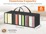 DVD Storage Bags 6 Pcs, Clear PVC Plastic CD Organizer with Handles and Zipper, Media Holder V1192-AZ-W-22698