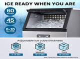 POLYCOOL Commercial Ice Maker Machine, up to 60kg/24hr, Timer & Self Cleaning Programs V219-FDSICMPY60KA