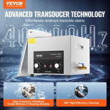 VEVOR 15L Ultrasonic Cleaner with Heater Timer & Basket Digital Sonic Machine V952-XNKZCSBQXJ155D9SDV3