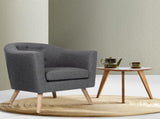 Artiss Armchair Tub Chair Grey Adora UPHO-D-ARM02-GY