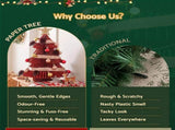 Jingle Jollys Paper Christmas Tree 47CM w/ Star Topper Xmas Decoration Tabletop Red DIY Ornament Set PAPER-TABLE-TR-38-RD