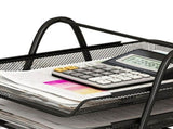 Office Desk Document Tray Mesh Bracket Paper Letter Shelf Holder Black Metal for Home Study School 2 V1294-YM0716-3117220109811