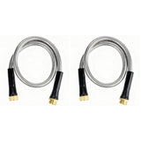 2X Short Garden Hose 3ft X 5/8 Inch, for Hose Reel Faucet,Stainless Steel Metal Leader Hose V1369-AZ3-W-11559