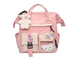 Cute Backpack with Cute Pin Accessories Plush Pendant Cute School Backpack Cute Aesthetic V1370-AZ4-06113