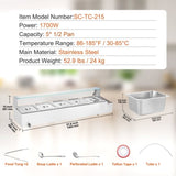 VEVOR Commercial Electric Food Warmer Countertop Buffet 5*8Qt with Glass Shield V952-SYSPBWQBLZK5C1L71V3