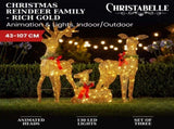 Christabelle 3 Reindeer Family Christmas Light Up Display 1.07m Rich Gold Animated Outdoor Indo 112_SHE205