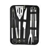 9 Piece Stainless Steel BBQ Grill Tool Set with Oxford Storage Bag for Outdoor Barbecue, Camping, V1189-LC-HW-00637
