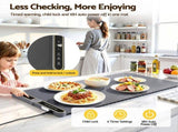 Devanti Food Warming Mat 80cm Electric Food Warmer Roll Up Buffet Tray Grey FWM-8D-GY