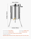 VEVOR Honey Extractor, 4/8 Frame Manual Honey Spinner with Transparent Lid, Stainless Steel V952-SDYMJJPBXG18TBE00001V0