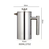 304 Stainless Steel French Press Coffee Maker, Household Hand-Brew Coffee Pot, Includes One V1265-AU-492-800ML-LW