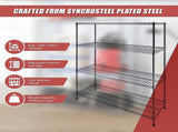 Modular Wire Storage 150x45cm Steel Shelving Chrome With Fixed Legs For Garage Warehouse Or Kitchen V63-841171