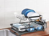 TOQUE Detachable Dish Drying Rack Cutlery Black KT0152-BK_NZ
