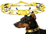 Premium Quick-Release Dog Training Chain Collar with Stimulation Nodes Durable Stainless Steel V1341-ZY-5A2NJR82-L-BLACK