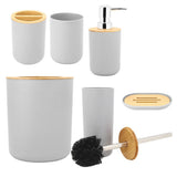 6Pcs/Set Household Bathroom Soap Box Toothbrush Holder Rinse Cup Lotion Bottle Accessories KitGray V1294-YM0901-3117200049511