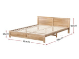 RoomSense Double 26cm Firm Mattress Bundle with Oatmeal Wooden Bed Frame XFKF-1772-OATMEAL-D