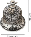 Morgan Silver Dollar Bell,Halloween Witch Silver Bells Decorations,Antique Metal Hanging Bell V1188-ZC-LHJ-428