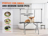 Pet Grooming Table Two Arms with Clamp, 117cm Dog Grooming Station, Foldable Pets Grooming Stand for V952-ZDMRZ46INCH0I6658V0