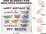 Best Friend Bestie Birthday Gifts for Women, Soft Flannel Blanket, Friend Birthday Gifts for Women V1258-DP02-C-1140