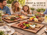 3Pcs Wooden Cutting Board Set with Storage Stand, Chopping Boards for Kitchen Food Preparation V1181-KD005