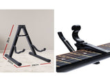 Alpha 38 Inch Acoustic Guitar Wooden Body Steel String Full Size w/ Stand Black GUITAR-D-38-BK-CAPO