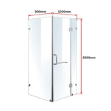1000 x 900mm Frameless 10mm Glass Shower Screen By Della Francesca V63-831351